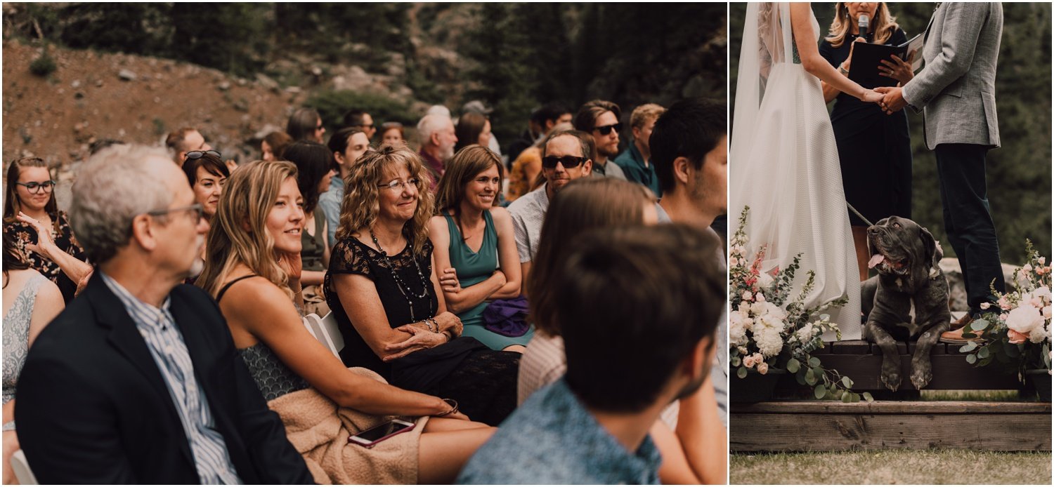 forest wedding ceremony in silverton, colorado