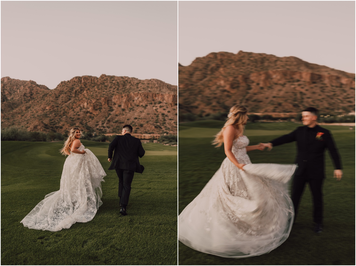bride and groom portraits for their wedding at the phoenician