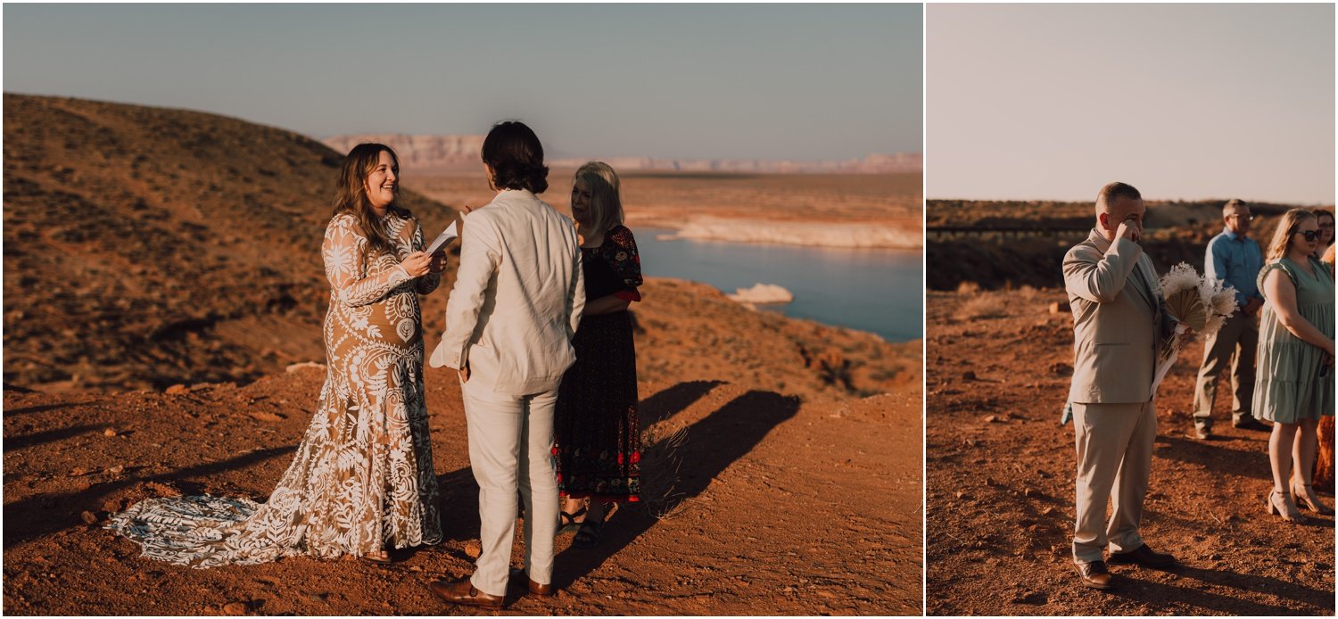boho lake powell elopement, captured by riss and steven