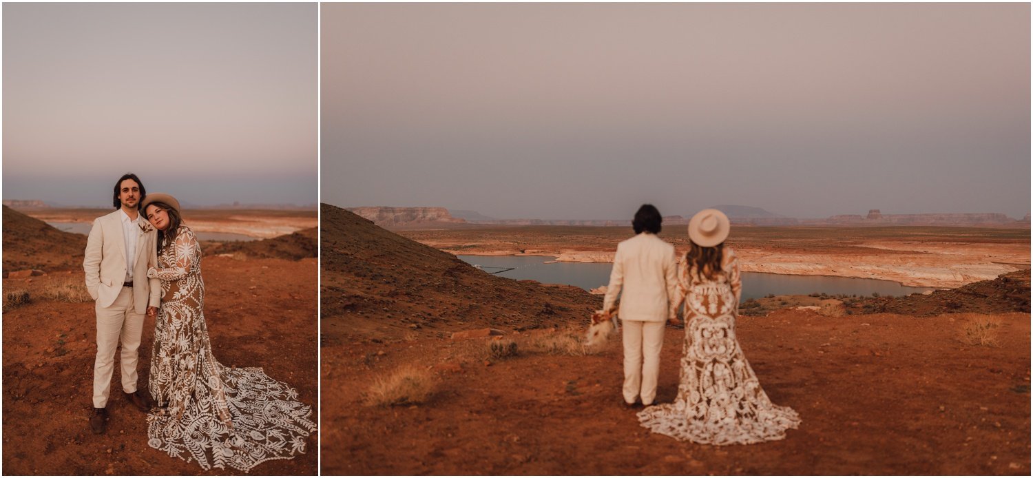 boho elopement at lake powell, captured by riss and steven