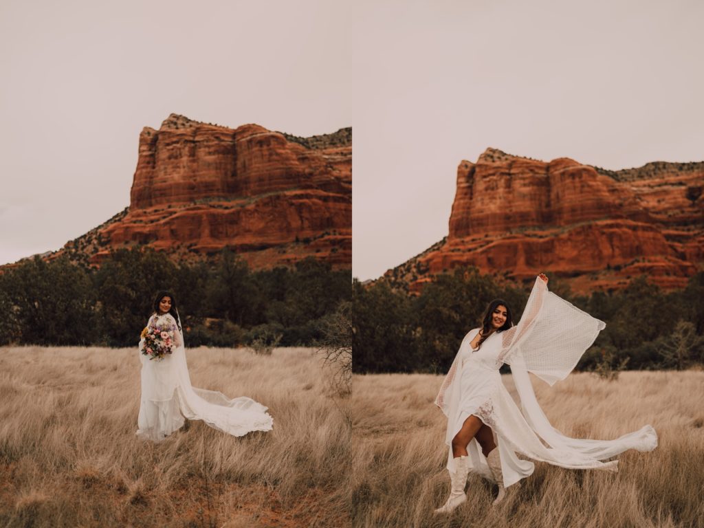 styled elopement in Sedona, Arizona. Captured by Riss + Steven Photography