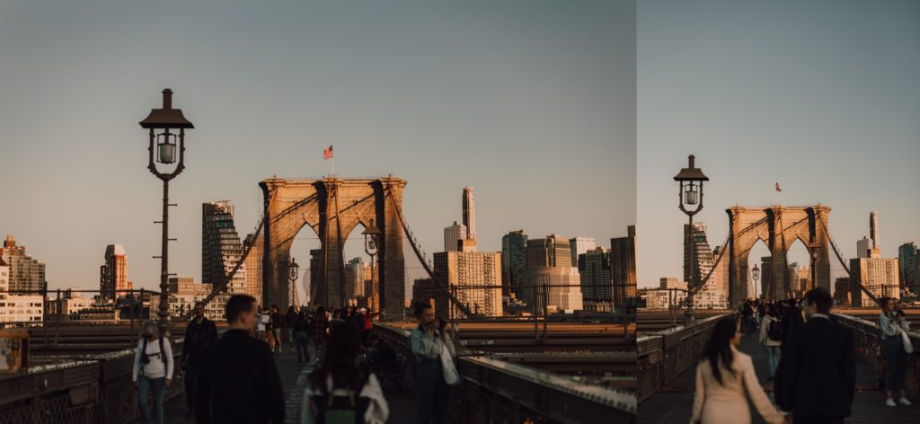 Brooklyn Bridge bridal session, captured by Riss and Steven Photography
