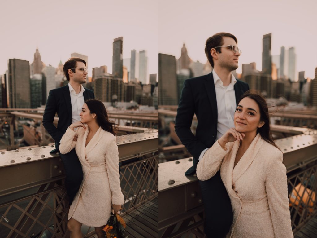 Brooklyn Bridge bridal session, captured by Riss and Steven Photography