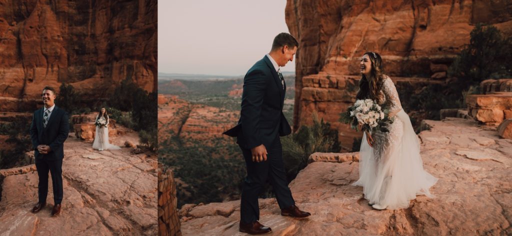Cathedral Rock elopement in Sedona, captured by Riss and Steven Photography