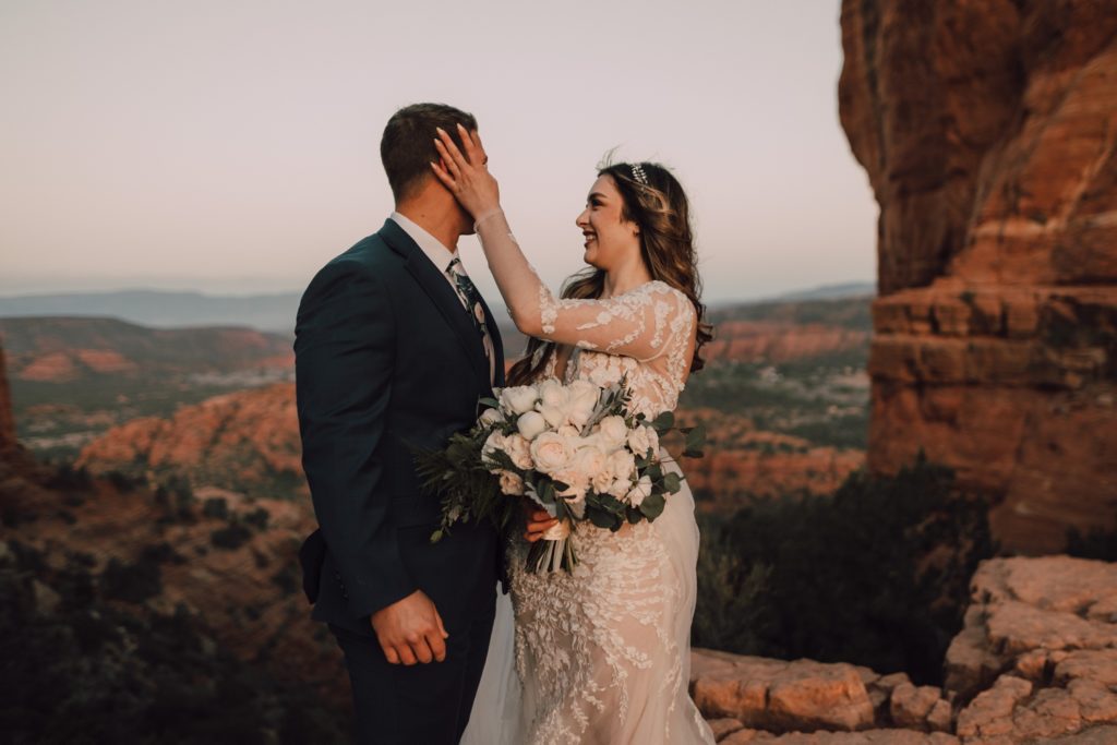 Sedona elopement at Cathedral Rock captured by Riss and Steven Photography