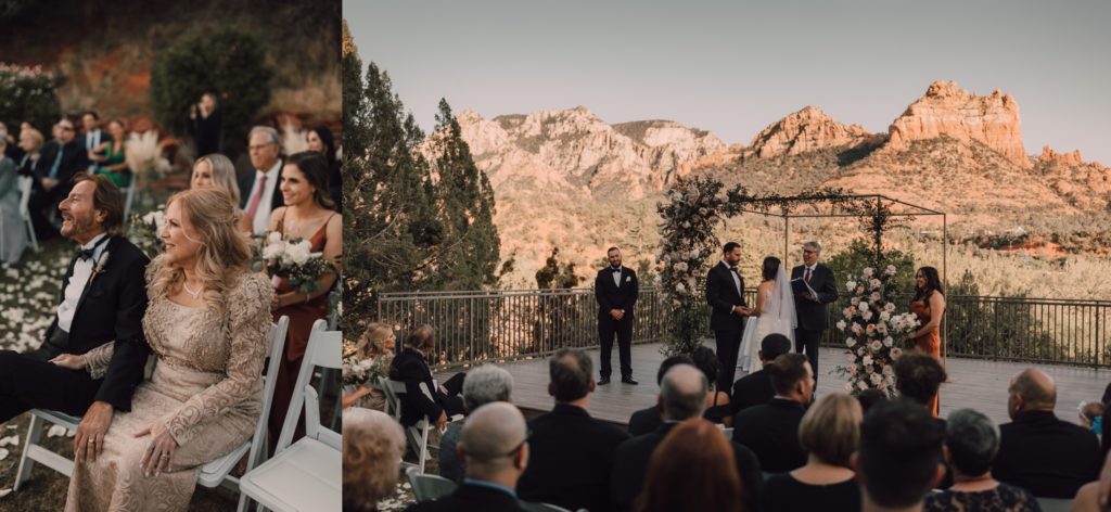 wedding guests watching ceremony in Sedona Arizona