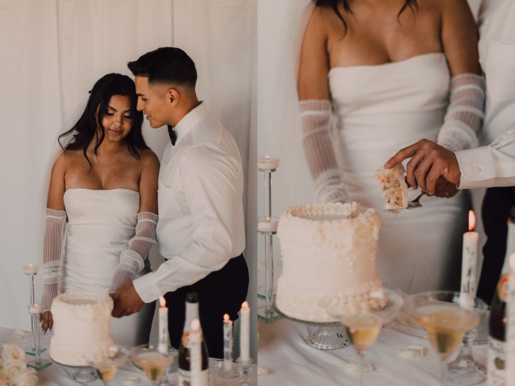 Bridal cake smash, captured by Riss and Steven Photography