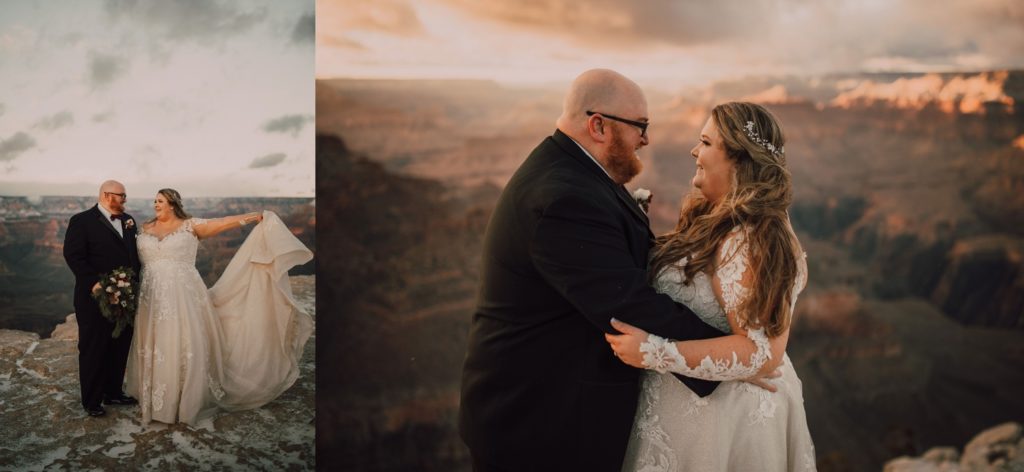 couple eloping at The Grand Canyon, captured by Riss and Steven Photography