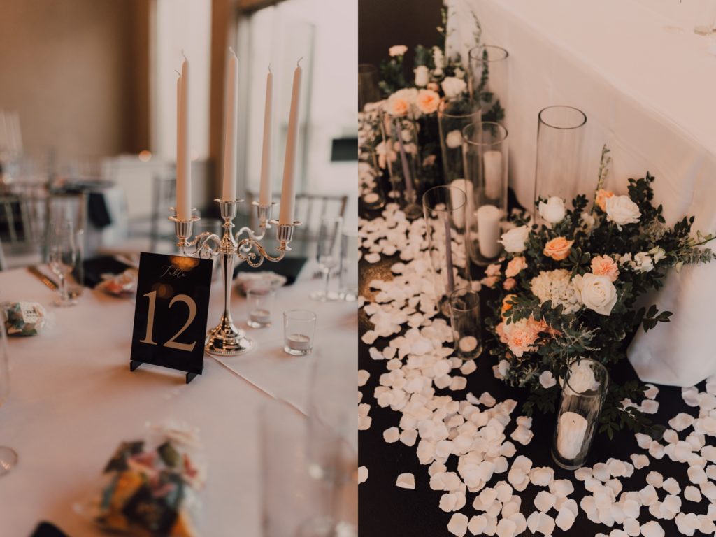 Arizona wedding with elegant and classic wedding decor. Captured by Riss and Steven Photography