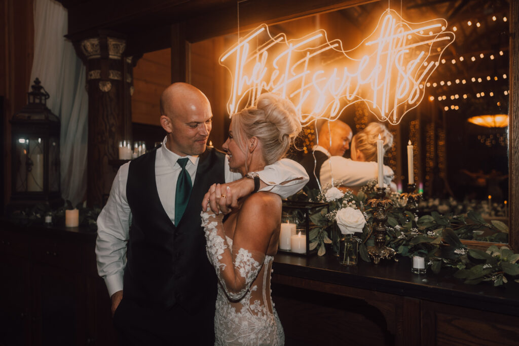 bride and groom flash photography 