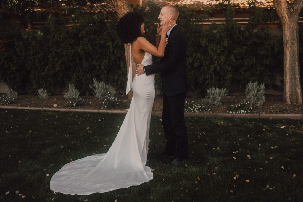 Bride and groom first look