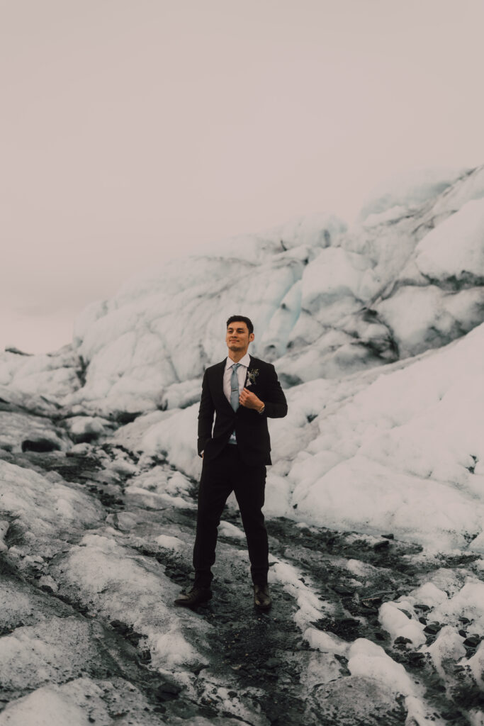 groom in iceland glaciers