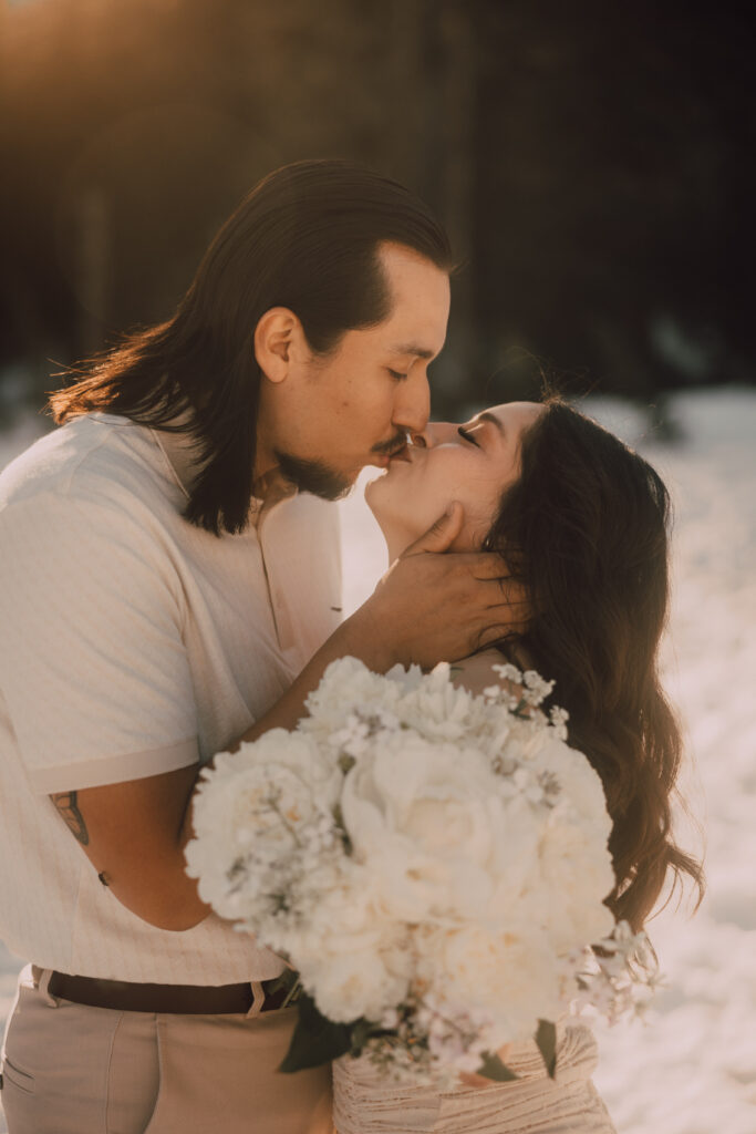 Washington Elopement Bride and Groom Mount Rainier National Park