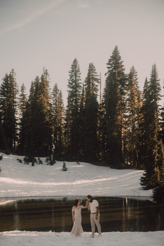 Washington Elopement Bride and Groom Mount Rainier National Park