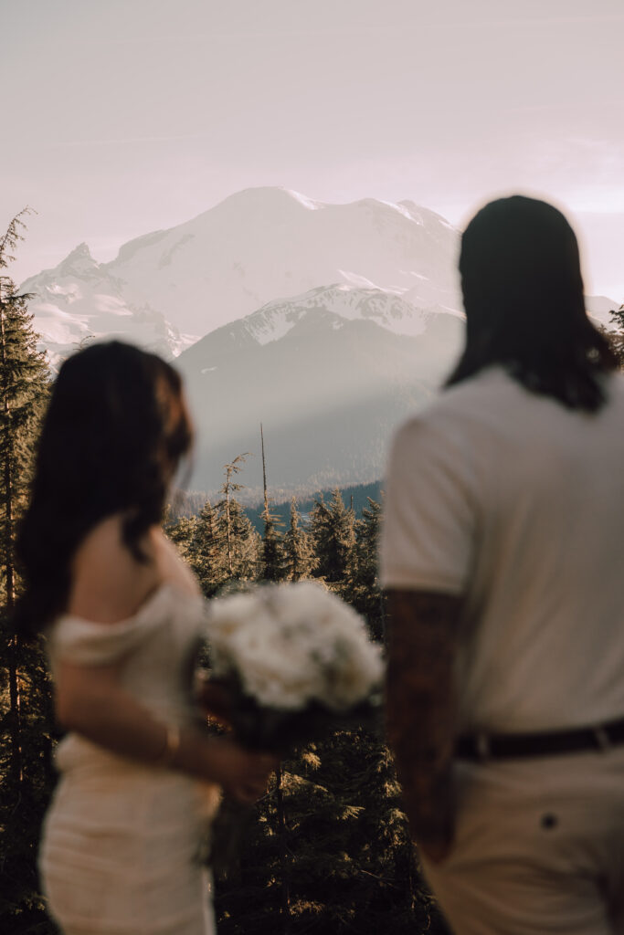 Washington Elopement Bride and Groom Mount Rainier National Park