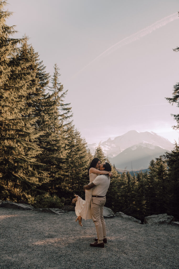 Washington Elopement Bride and Groom Mount Rainier National Park