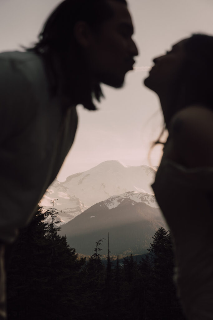 Washington Elopement Bride and Groom Mount Rainier National Park