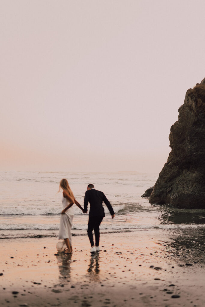 Washington Elopement Bride and Groom Olympic National Park