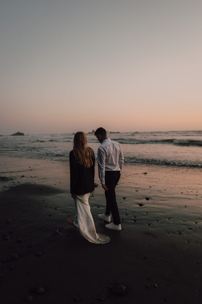 Washington Elopement Bride and Groom Olympic National Park