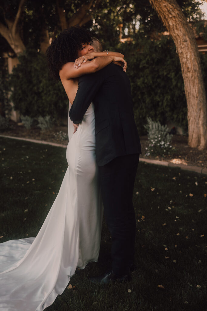 Bride and groom first look