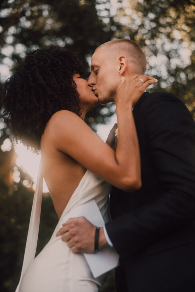 Bride and groom first look