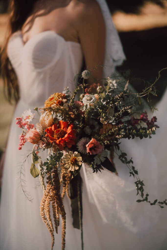 Bride with bouquet AZ wedding