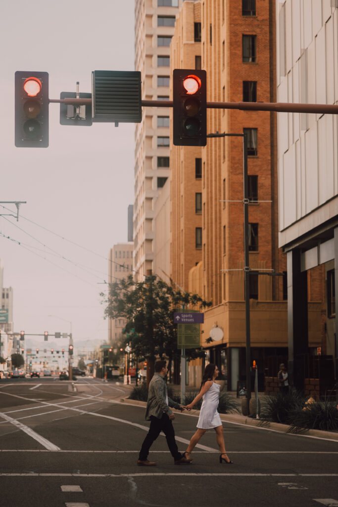 Downtown phoenix engagement session photographer